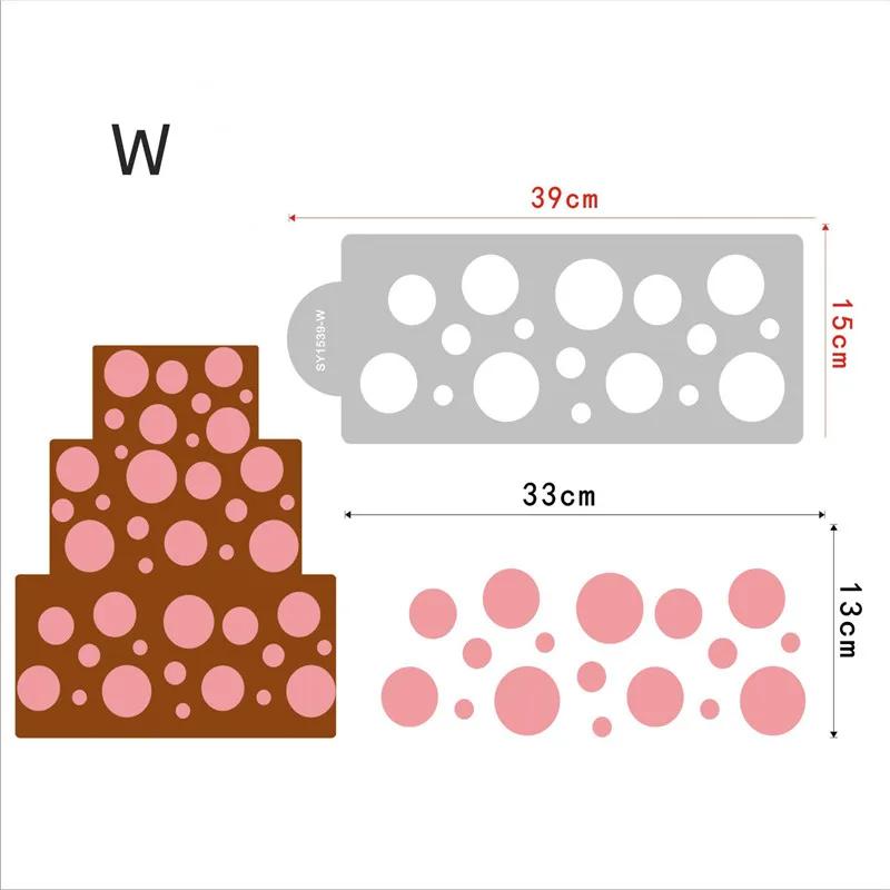DIY Style Plastic Sugar Sieve Mold Fondant Printing Stencil Hollow Wedding Cake Stencil Edge Decoration Template Baking Tools