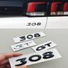 OQUP8 3D ABS Chrome Black Logo 308 GT Emblem Letters Sticker Car Rear Trunk Badge For Peugeot 308 GT SW Line GTI T9 T7 P5 Accessories