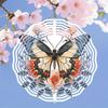 Rose Butterfly Metal Wind Chime Outdoor Garden Decor Kinetic Art for Halloween Christmas Thanksgiving Holiday Party Patio Yard Hanging Ornament