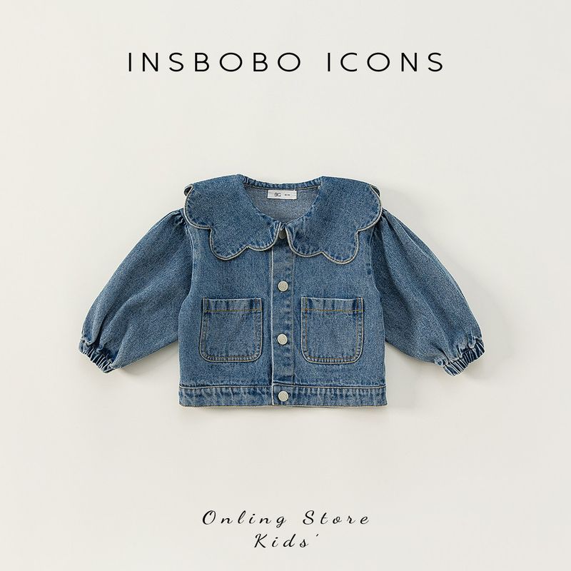 Детская одежда Весна Женская Младенческая Иностранный Стиль Куртка Blue 100