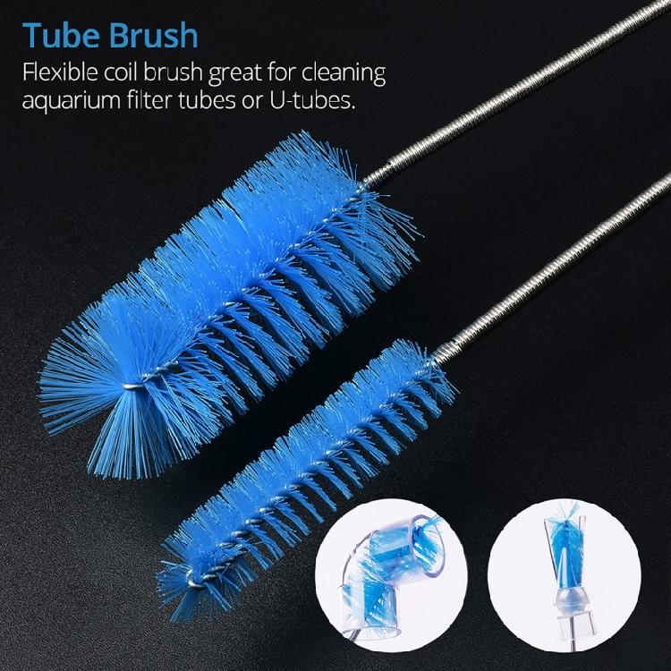 Aquarium Filter Brush Hose Clean Brushes Stainless Steel Flexible Cleaner Brush