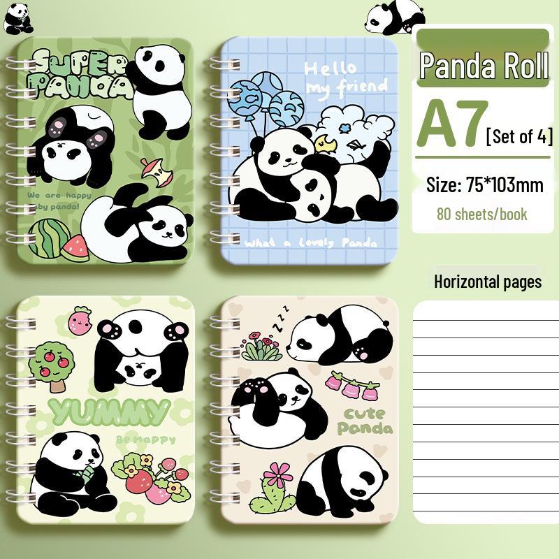 Panda Cartoon Portable A7 Coil Notebook - Cute Mini Pocket Size