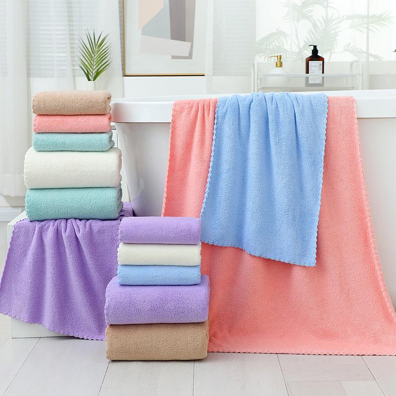 Soft Lint-Free Coral Fleece Towel for Home, Face, and Bath - Absorbent and Suitable for Adults and Children