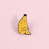Sitting Banana Brooch Unique Cartoon Character Pin For Casual Wear And Fun Expression