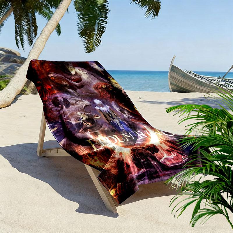 Souls series Print Beach Towel, Large Soft Quick Dry Towel for Beach Camping Swimming