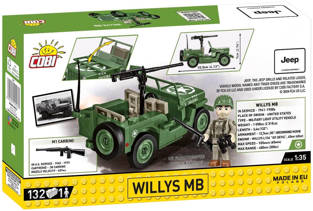 Kobi Historical Collection World War II 2296 Willys MB & M2 Gun 2296