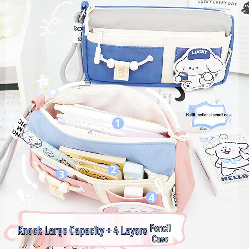 

Adorable Puppy Double Layer Pencil Case for Elementary Students