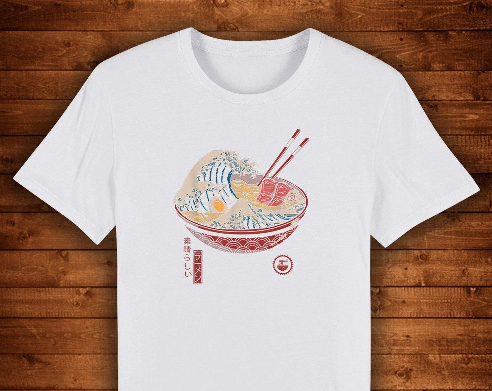 Japanese Miso Soup Great Wave Illustration Art / T shirt Unique Design Street Wear Art Urban Graphic Tees Top 3XL