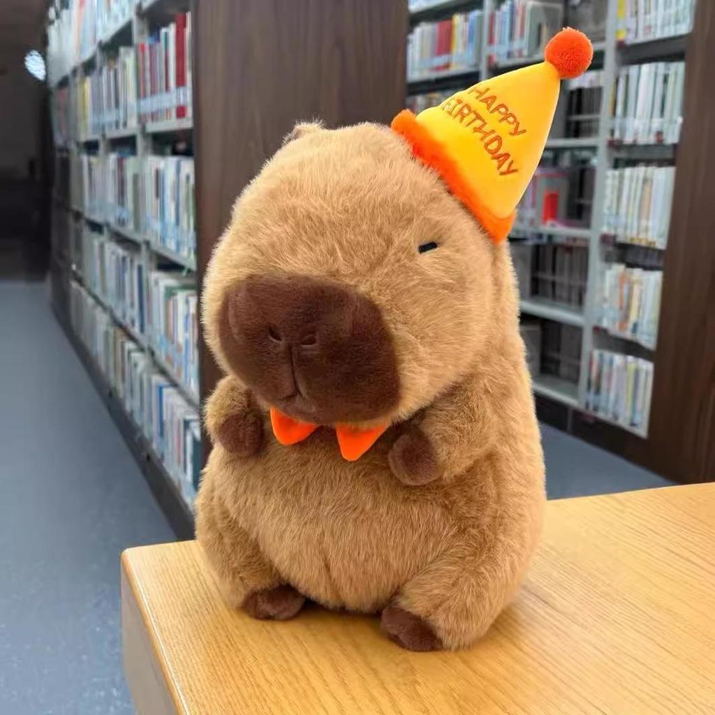 Popular Cross-border Capybara Birthday Party Hat Plush Toy - Cute Children's Gift Doll