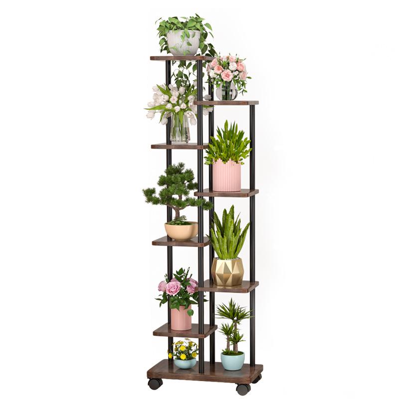 Wrought Iron Multi-Layer Tall Indoor Flower Stand for Living Room or Balcony