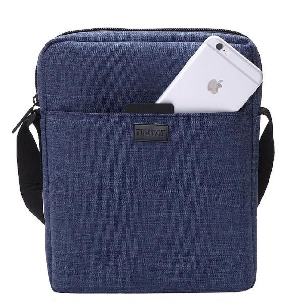 Men's Bags Light Canvas Shoulder Bag for 7.9' Ipad Casual Crossbody Bags Waterproof Business Shoulder Bag for Men 0.13kg