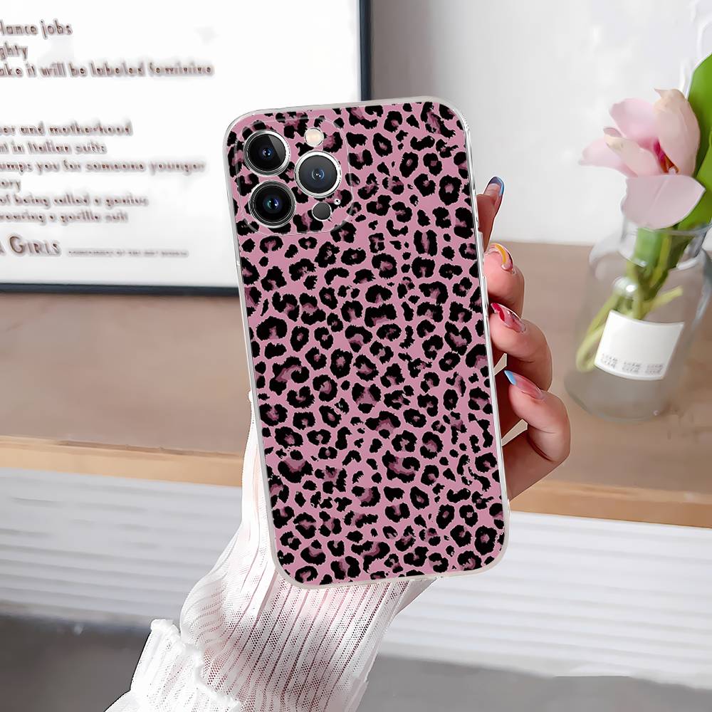 Leopard Cheetah Print Phone Case For IPhone 17 16 11 12 13 14 15 Pro Max Plus Cover Clear Case