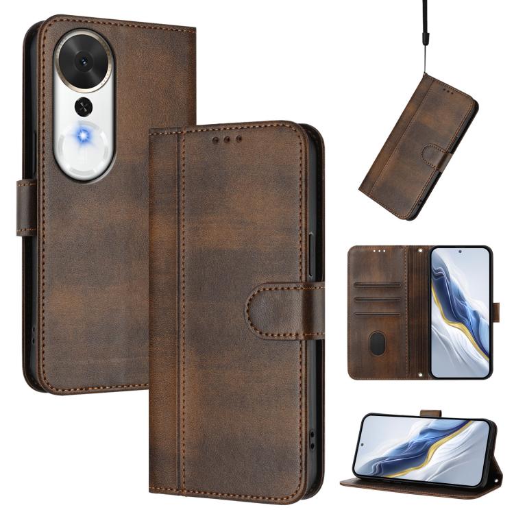 Linien-Spleißschnalle Retro Leder Handyhülle