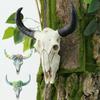 Kuhschädel Kopf Anhänger Wandbehang Longhorn Kuhschädel Kopf Ornament Figuren Handwerk Mode Realistisch für Zuhause Halloween Deko