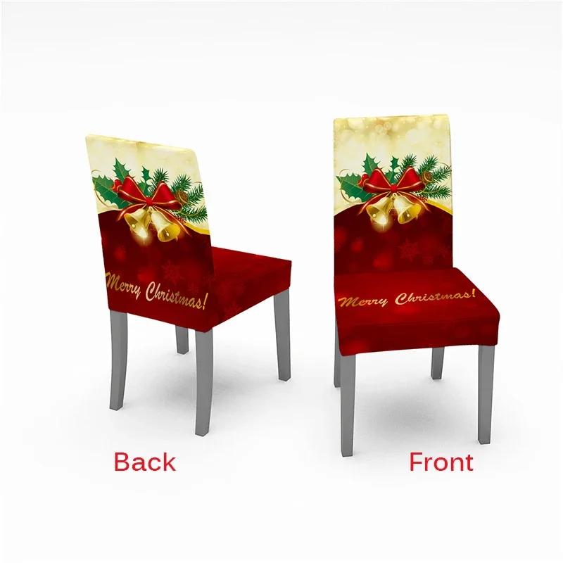 

Christmas Chair Cover Elastic Santa Claus Kitchen Dinning Chair Covers Navidad Seat Slipcovers For Banquet Party Home Decor