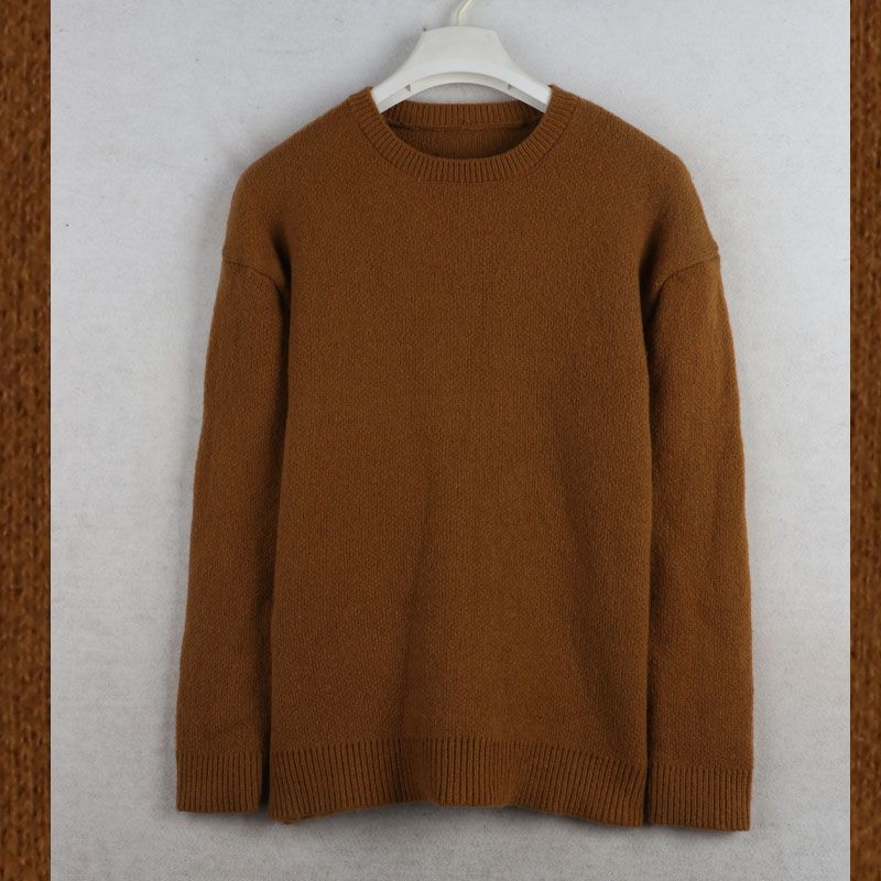 

Sunshine House Autumn and Winter New Arrival Export Japanese Single Women s round Neck Pullover Oversize Loose-Fitting Oversized Sweater Thick Coffee Bust size 108