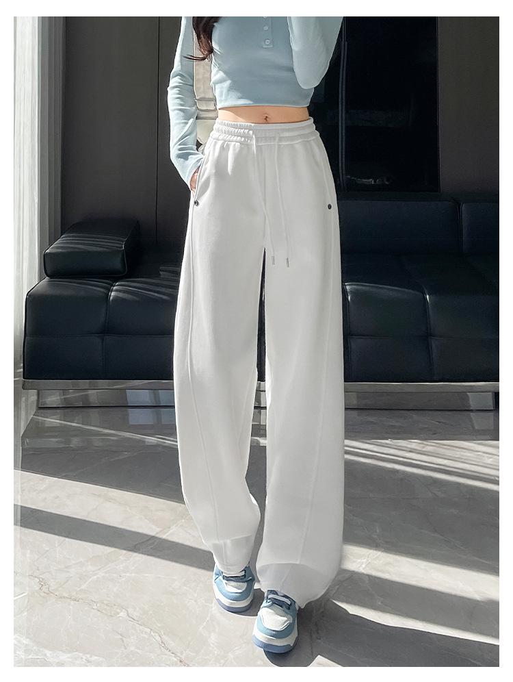 Pantaloni de trening largi cu picior lat, largi, pentru primăvara/toamna 2025, pentru fete de gimnaziu și liceu