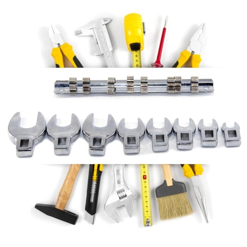 Krähenfuß-Schlüssel-Set 3/8 Zoll Antrieb Metrisches Krähenfuß-Schlüssel-Set Kohlenstoffstahl 10mm 11mm 13mm 14mm 16mm 18mm 19mm 22mm