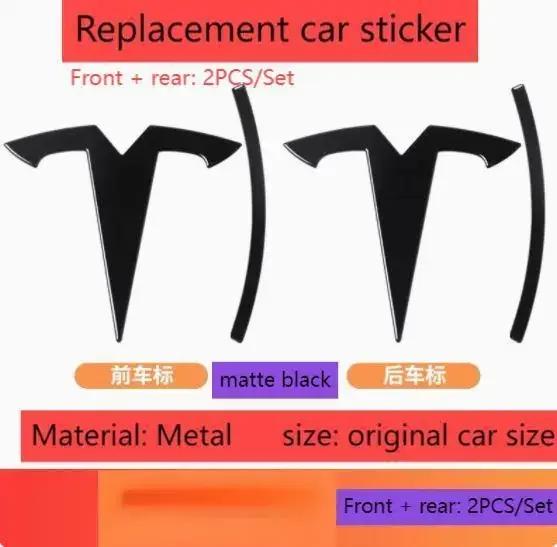 Naklejka Samochodowa 2025 Gorący Metal Dla Tesli - Emblemat Przód Samochodu Emblemat Bagażnika Tylnego Pasuje do Modelu 3 Model Y wymiana logo tył i r