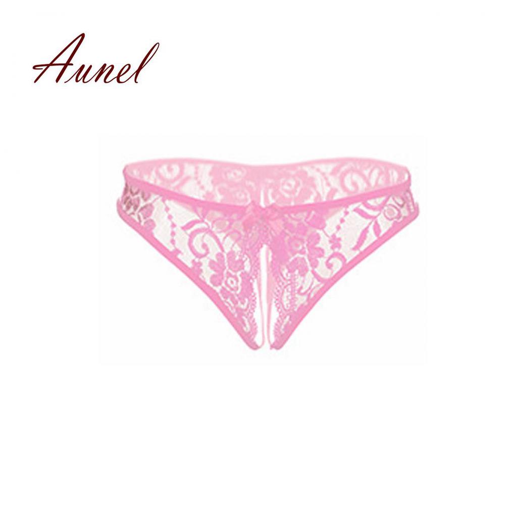 Sexy Female Soft Lace Through Crotch Briefs Thong Underwear Gift