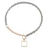 Hip Hop Geometric Splicing Aluminum Chain Hollow Square Pendant Necklace Hipster Metal Necklace