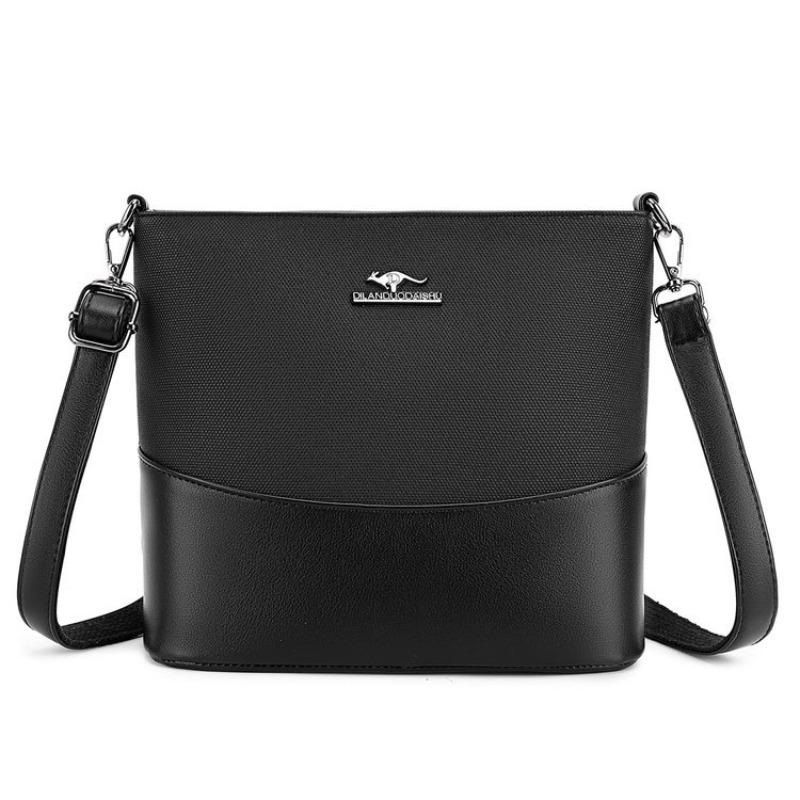 New Fashion Splicing Crossbody Bag Women's Retro Versatile Niche Shoulder Bag Portable Commuter Mobile Phone Bucket Bag