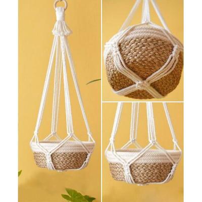 Fashion Macrame Plant Hanger Flower Pot Planter Hanger Wall Decor Courtyard Garden Hanging Planter Hanging Basket