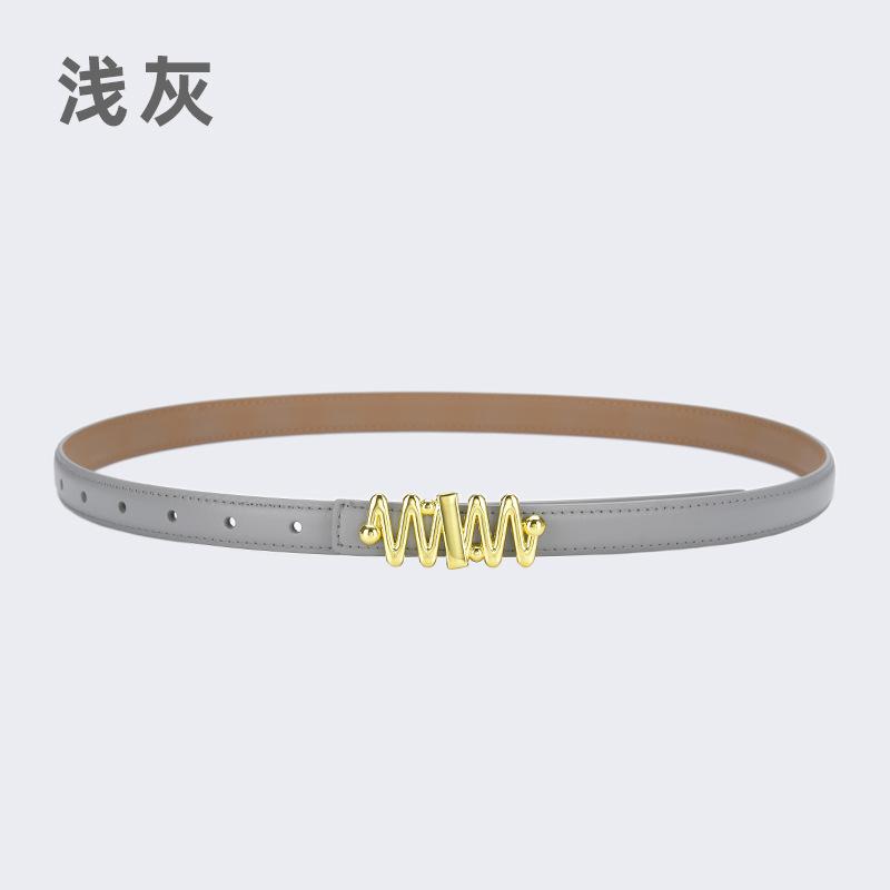 Belt Women'S Jeans Leather Simple Style Decoration Black Casual Thin Belt Tide