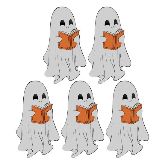 Průhledná záložka duch Halloween Roztomilý duch Záložka na čtení Gotický čtenářský doplněk pro milovníky knih Dárky