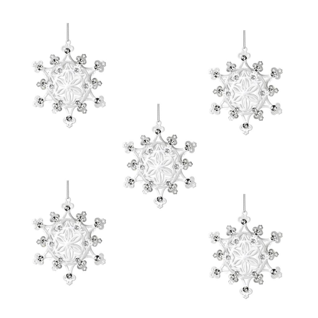 5 Pack Snowflake Christmas Tree Hanging Ornaments, Holiday Hanging Decorations for Christmas