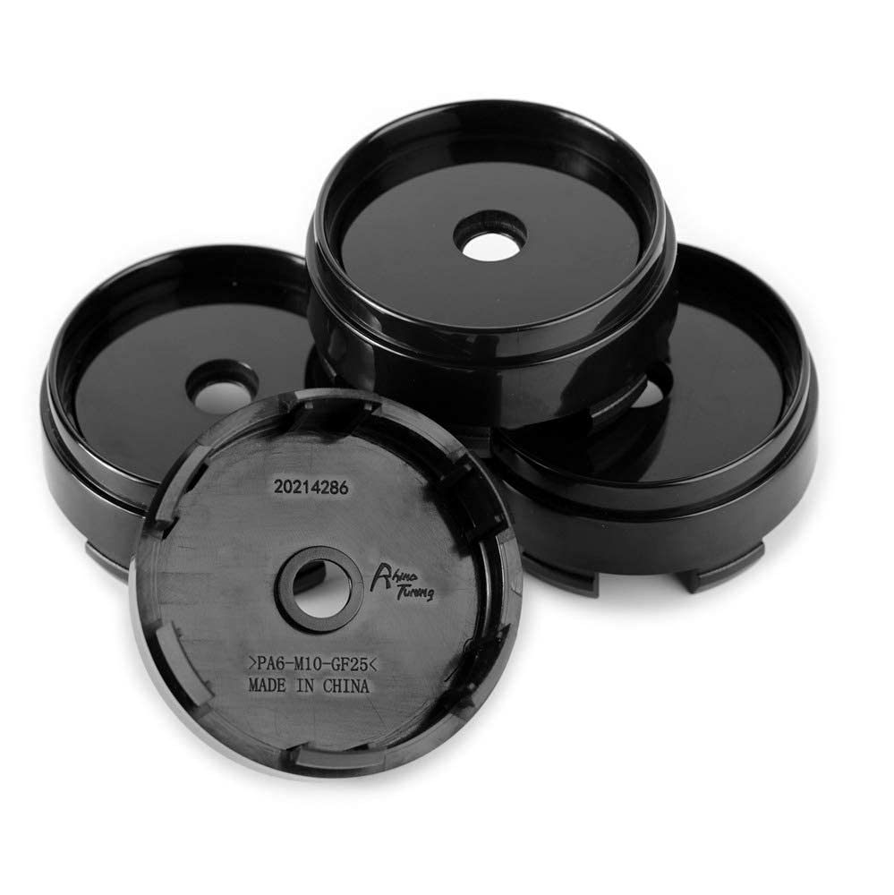 Rhinotuning DIY Wheel Center Caps, Set of 4 (Black, 66.5mm Outer Diameter / 63mm Inner Diameter)