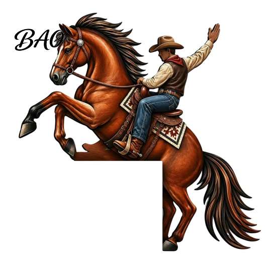 Rustic Home Ornaments Western Horse Wooden Door Topper Decor, 2D Printed Frame Vintage Interior Wood Craft Ornament, Top Shelf Decoration for