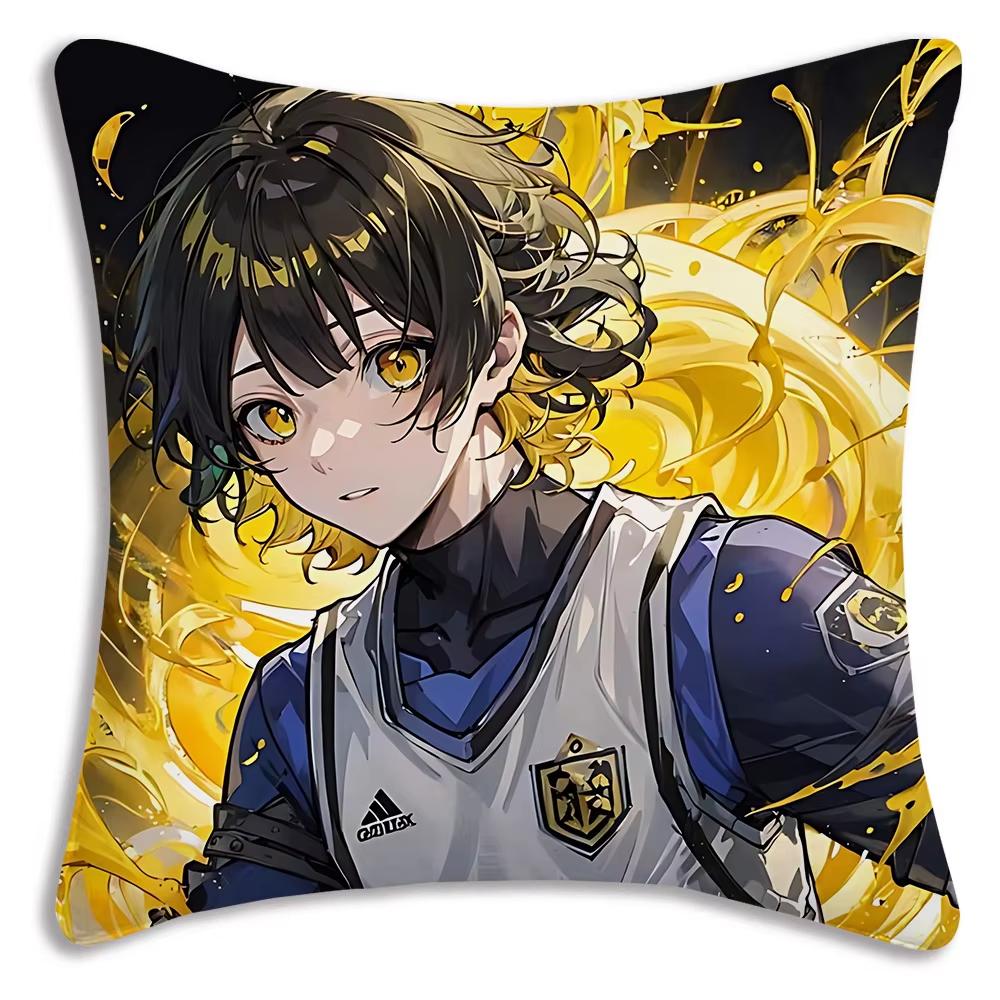 Anime Blue Lock Pillow Covers Cartoon Sofa Living Double-sided Printed Square Pillow Bedroom Room Decoration Pillowcase Gift
