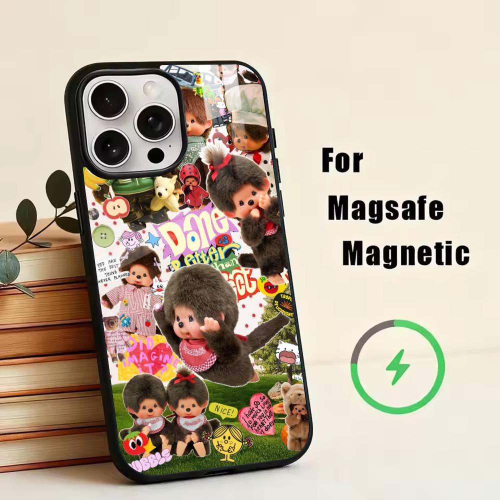 

M-Monchhichi Phone Case For iPhone17,16,15,14,13,12,11 Plus,Pro Magnetic For Magsafe Wireless Charging iPhone17Pro