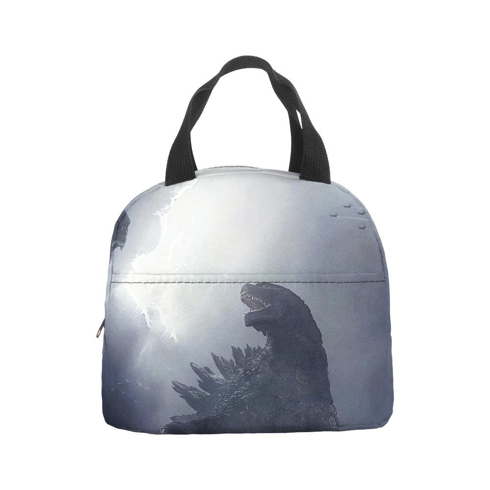 Godzilla Vs Kong Anime Lunch Bento Insulation Tote Bag Godzilla Vs King Kong Hand Ice Bag
