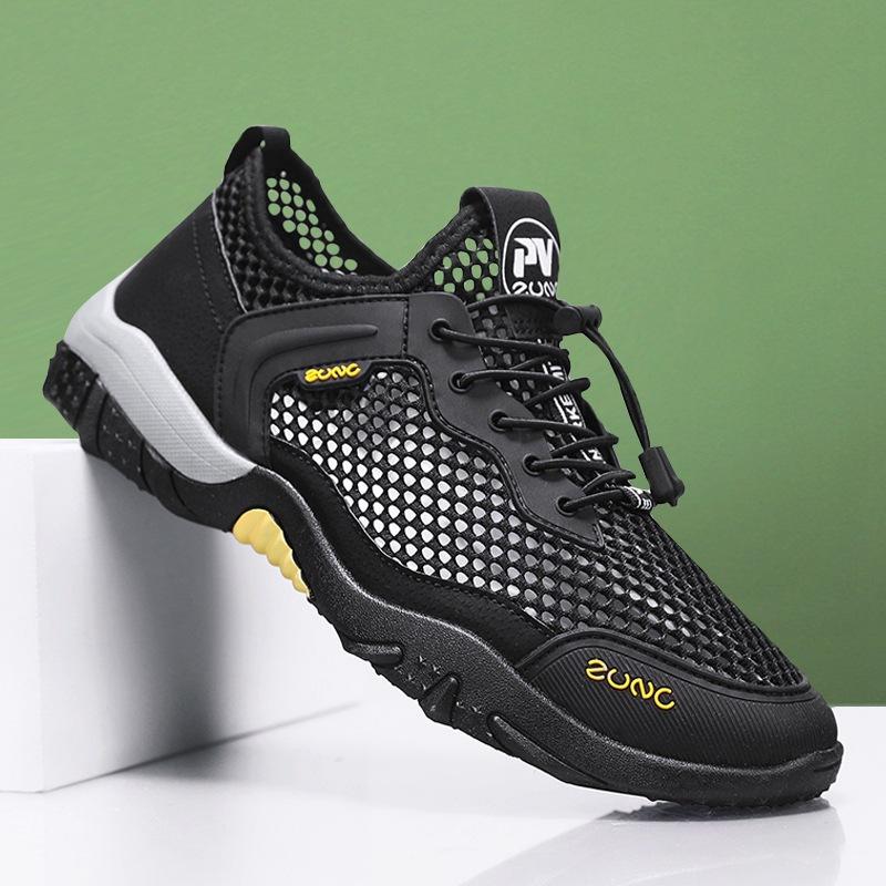 Mesh Shoes Men's Casual Sports Trendy Shoes Men's Summer 2024 New Men's Shoes Large Mesh Hollowed Out Breathable Traceability Shoes