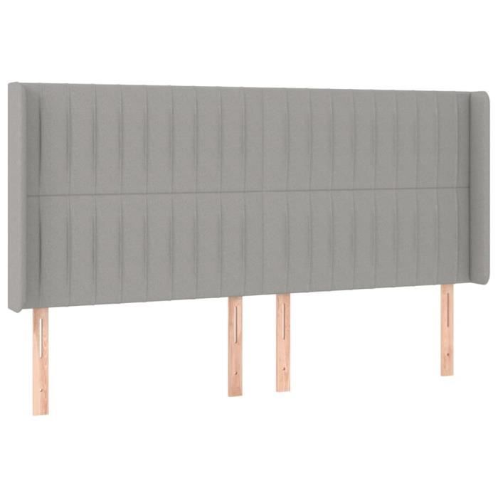 VidaXL Headboard with Ears Light Grey 163x16x118-128 Cm Fabric3119824