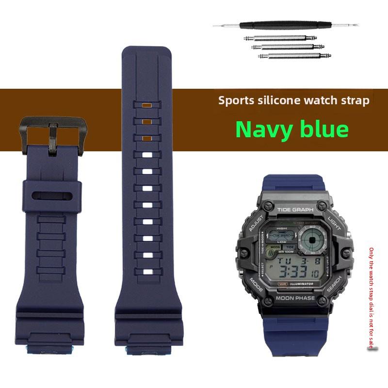 6 цветов силиконовый ремешок для часов Casio WS-1400 WS-1600 WS-1500 WS-1700 Спортивный силиконовый ремешок из смолы Водонепроницаемый дышащий 18mm