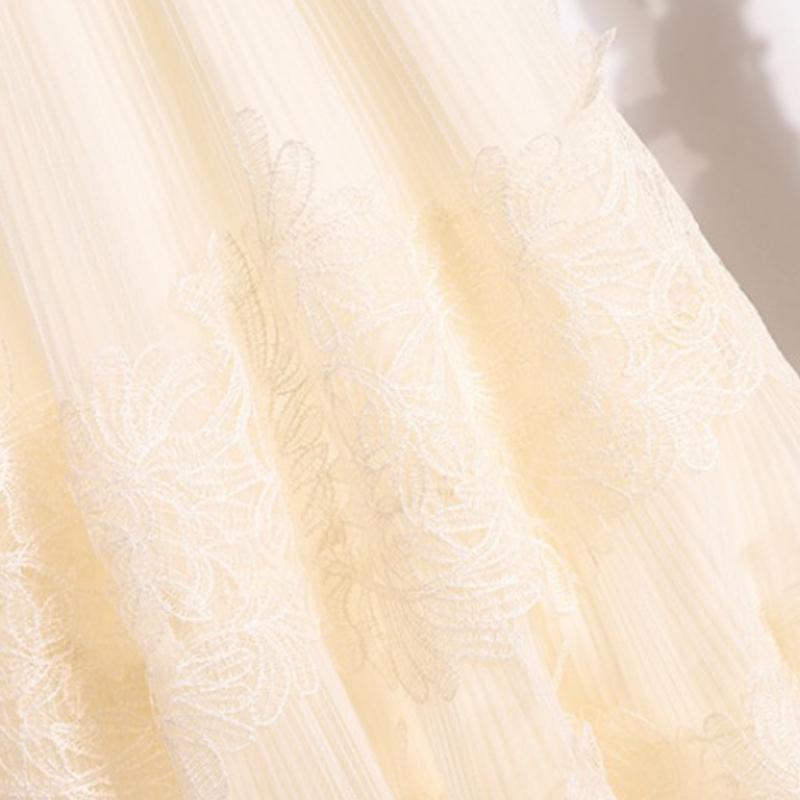 Spitze Halbkörperrock Mesh Garn Big Swing Langer Rock Damen Sweet Cake Faltenrock Sub