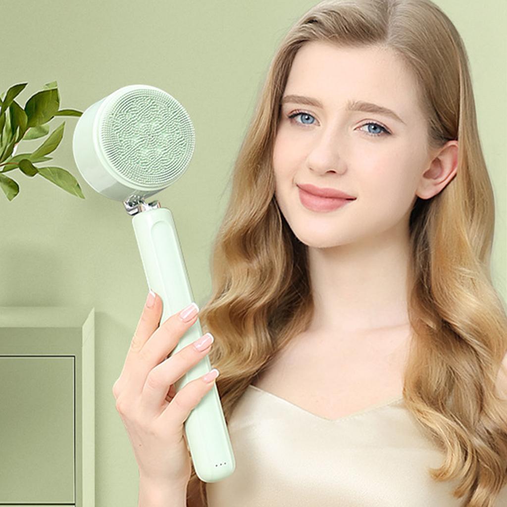 Electric Body Scrubber Brush with 5 Brush Heads Waterproof   Cleansing   Handle Shower Brush