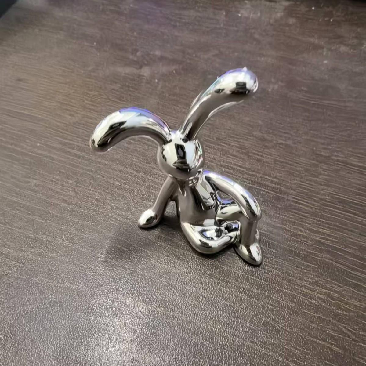 

Современная скандинавская гальванизированная креативная фигурка кролика, роскошное украшение для дома, гостиной, автомобиля и тумбы под телевизор Side Seat серебряный