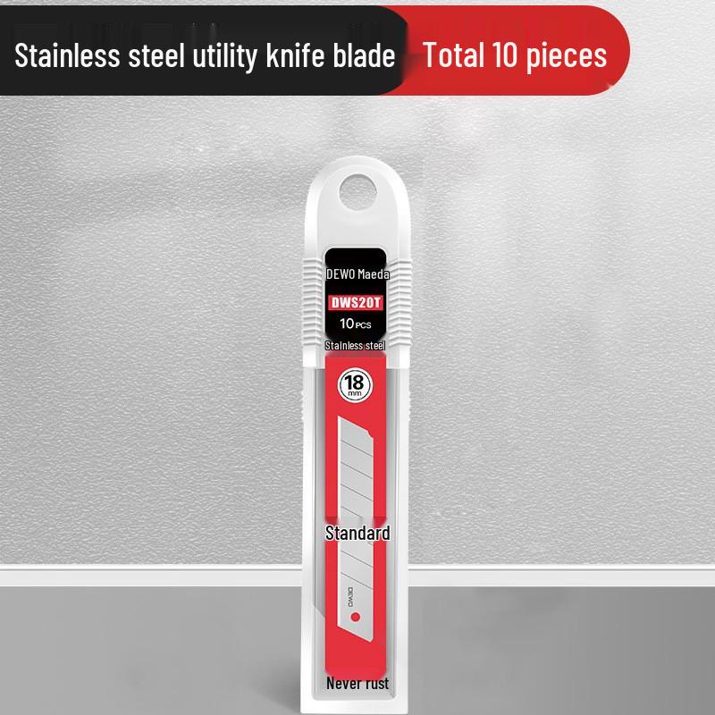 Maeda Schwerlast schwarzes Edelstahl-Utility-Messer: 6-in-1 Tapeten- und Paketmesser in Industriequalität