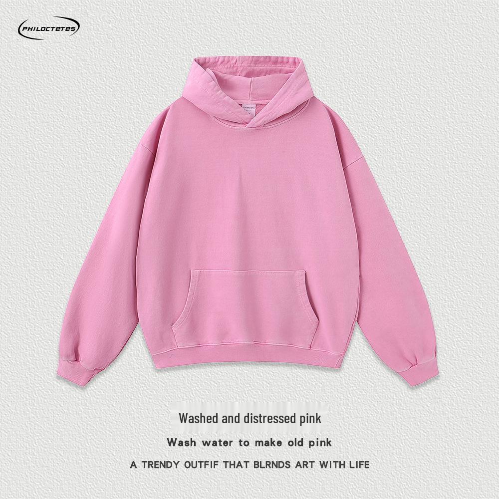 420g Salt-Washed Distressed Oversized Retro Hoodie