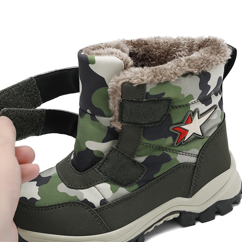 New Winter Children's Snow Boots Plush Boys and Girls' Casual Sports Shoes Outdoor Non slip Warm Kid's Ankle Boots Hiking Shoes