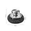 Steel Wool Scrubber Dish Brush With Handle Deep Cleaning Metal Set For Kitchen