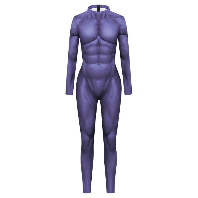 

Женщины Мужчины Косплей Необычный Сексуальный Комбинезон Muscles 3D Print Zentai Костюм Фестивали Вечеринка Длинный Рукав Боди Monos Mujer Новый XL