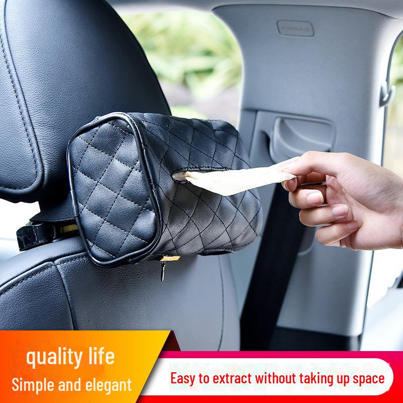Cute Cartoon Hanging Car Tissue Box Set - Creative and High-End Car Accessory