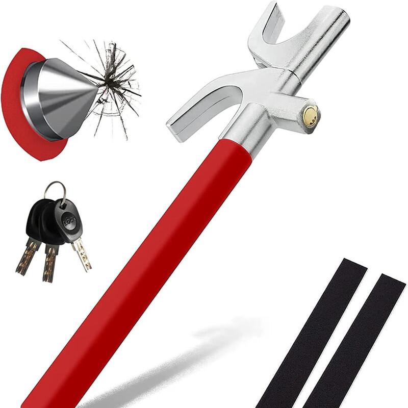 Adjustable Car Steering Wheel Lock with Window Breaker