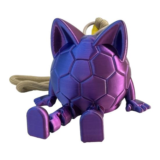 

Soccer Ball Figurine with Articulated Legs And Ears 3D Printed Sports Ball Desk Toy with Lanyard Collectible Gift for Game Day Sports Fans