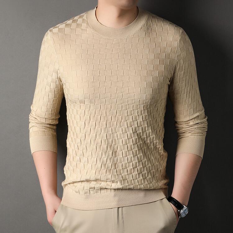 Autumn Knitted Sweater Men'S Casual Crew Neck Medium Warm Premium Trend Sweater Men'S Clothing